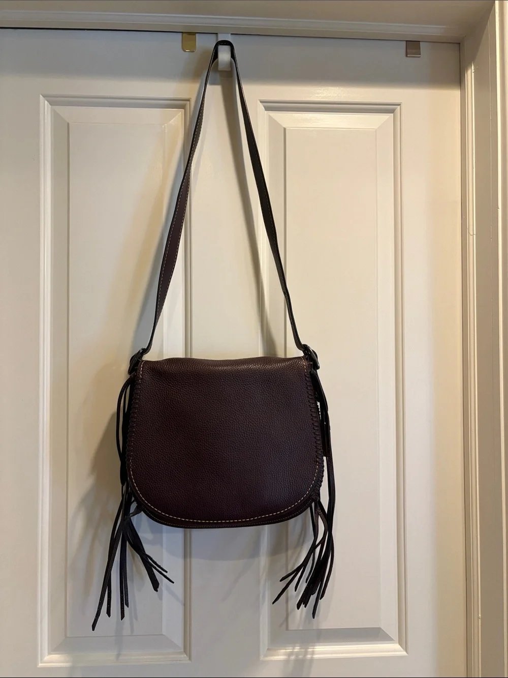 Coach 1941 pebbled  leather saddlebag with whiplash detail